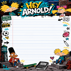 Hey Arnold!™ College-Ruled Journal | 90's Cartoon Printable Notebook Paper - Digital Boss Collection®
